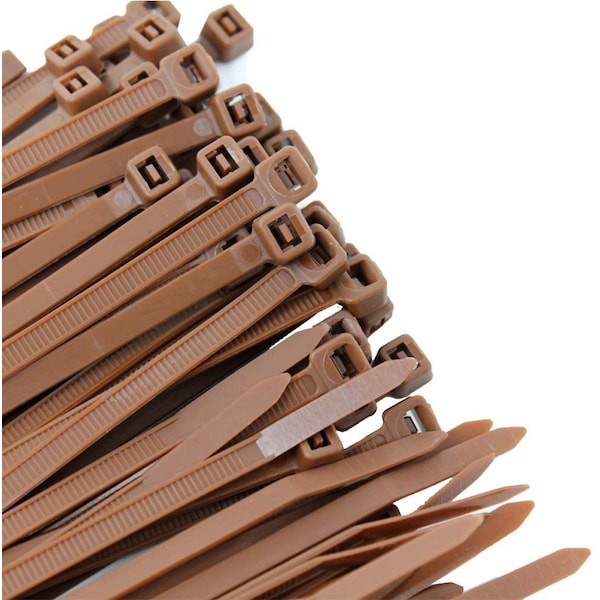 Us Cable Ties Cable Tie, 8 in L, 2 in Max Bundle Dia., Brown, Nylon 6/6, 50 lb Strength, 100 PK SD8BR100 - main
